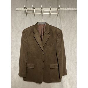 Chaps Blazer Men's 44L Brown 3B Suede Academia Coat Jacket Ralph Lauren Luxury‎